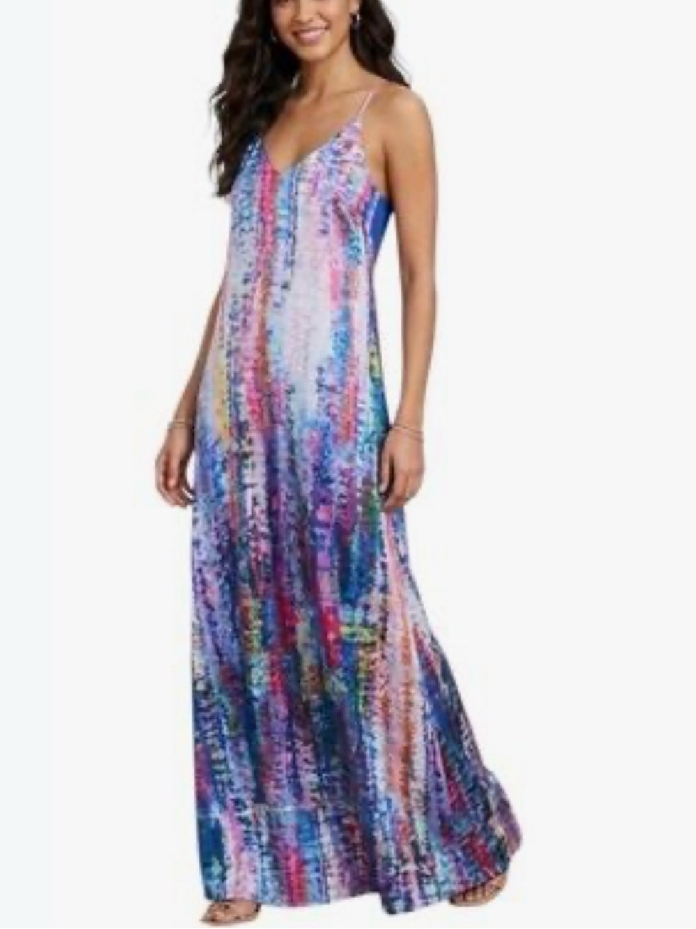 Leslie Fay Watercolor Maxi Dress - Sz XL